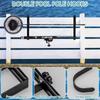2Pcs Metal Pool Pole Fixing Hooks Double Hook Fence Hooks Sturdy Pool Pole Hanger  Net Storage