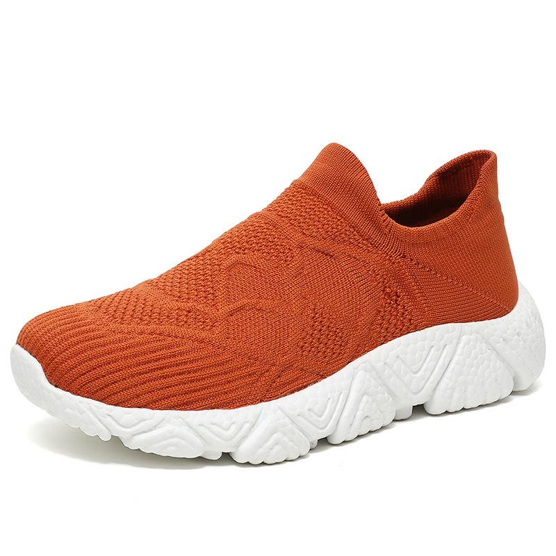 202 large size breathable sports couple trendy shoes men's lazy one-pedal fly-woven mesh shoes