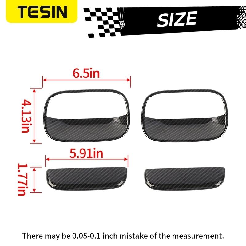 TESIN Car Door Handle Bowl Decoration Cover Stickers for Suzuki Jimny 2007-2012 2013 2014 2015 2016 2017 Exterior Accessories