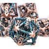 ARUOHHA Hollow DND Dice Set Copper Blue 5-Headed Dragon D and D Dice with Gift Box, Dungeons and Dragons Role Playing Games 7PCS Metal Polyhedral