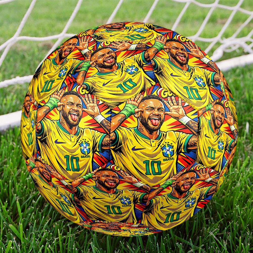 Neymar Celebration Size 5 Soccer Balls, High-Quality, Anti-Slip, Protective Football, a Unique Gift Suitable for Birthdays, Christmas