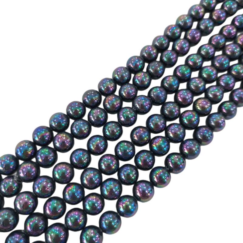 Iridescent Black Green Shell Pearl Beads Necklace (4-14mm) DIY Jewelry Accessories