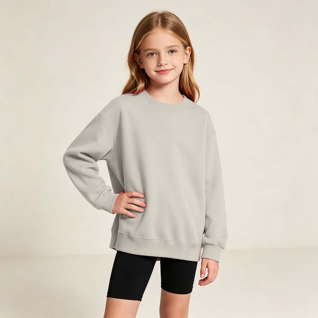T-shirt a manica lunga unisex per bambini in cotone, colore, morbida, strato interno, maglietta per l'uso quotidiano