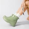Stivali da Pioggia da Donna Outdoor Giapponesi-Coreani Eleganti - Tomaia in PVC Antiscivolo di Alta Qualità, Soletta Ammortizzata in EVA e Fodera in Tessuto, Design a Punta Tonda