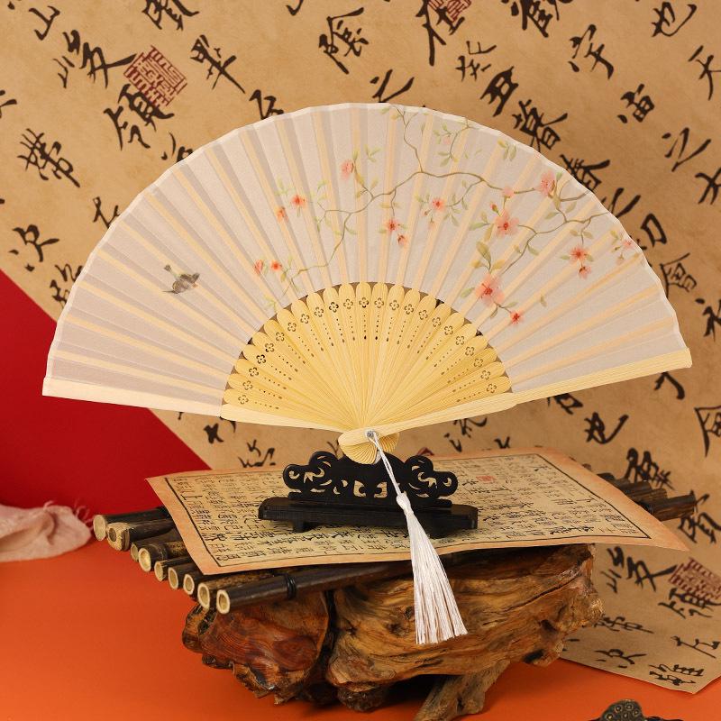 Summer Folding Fan: Ancient Hanfu Style, New Chinese Design, Small Dance Fan for Women