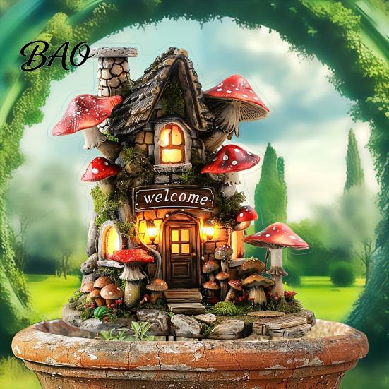 Flower Pot Decor Insert Animal Decorative Ground Insert, Waterproof Acrylic Potted Outdoor Plant Stake, for Garden Lawn Pots Easy Install Decoration