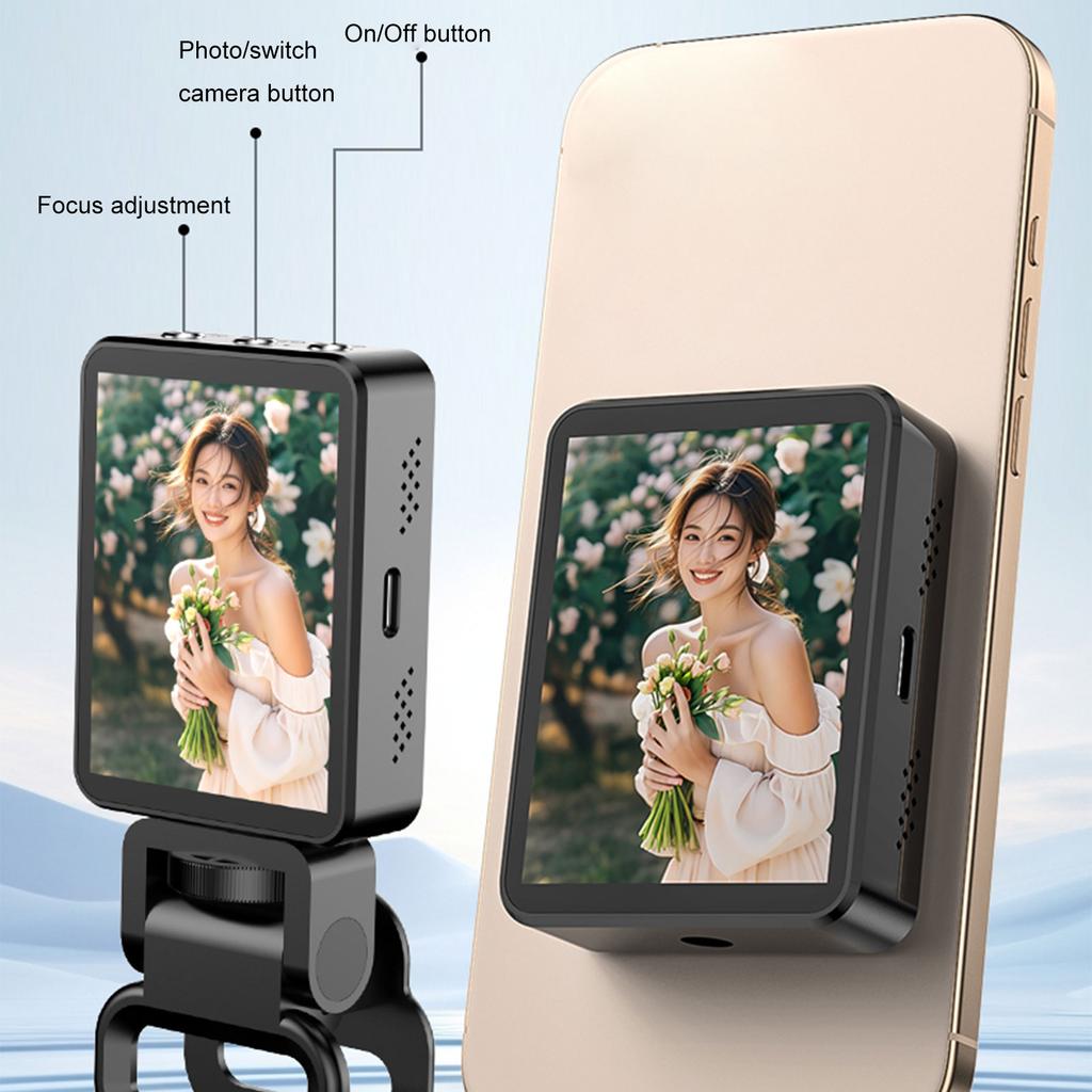 Magnetic Selfie Monitor Screen Wireless Rear Camera Mirror for Smartphone   Live Streaming