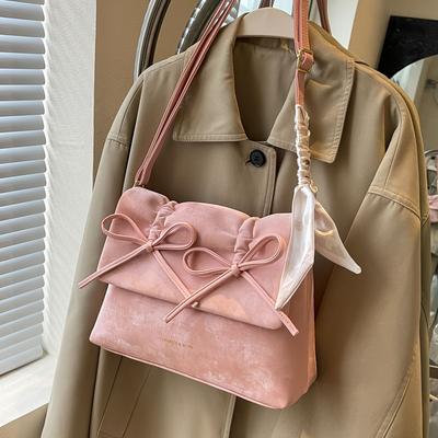 Cute Bowknot Decor Crossbody Bag, Sweet Shoulder Bag, Women's Fashion Handbag & Purse