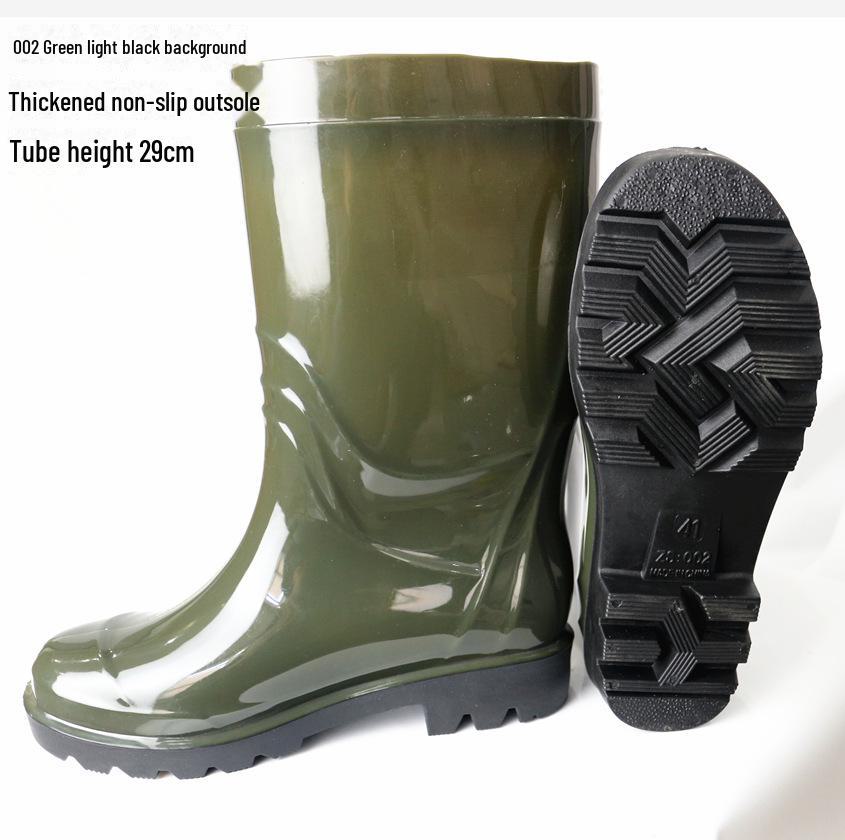 Men's PVC Waders with Non-Slip Rubber Boots and Cowhide Bottom Waterproof Rain Shoes