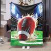 Rugby Sport Print Blanket Reversible Flannel Throw for Sports Fans AllSeason Comfort Team Spirit Gift