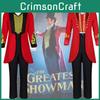 Fantasia Cosplay do Rei do Circo Barnum para Homens Tecido Misto de Poliéster Vermelho e Preto
