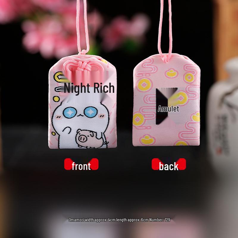Japanischer Omamori Knoten Glücksbeutel: Bestickter Brokat-Anhänger für Auto oder Zuhause zur Anziehung von Wohlstand