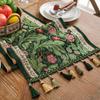 Plant Flower Table Runner with Tassels Jacquard Living Room Cabinet Cover Kitchen Dining Table Runner Party Decoration