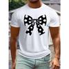 Herren Sommer T-Shirt, Pünktchen Chic Weißer Krawatten-Aufdruck Kurzarm Tees Trend Lässige Oberteile Für den Alltag, Große Größen
