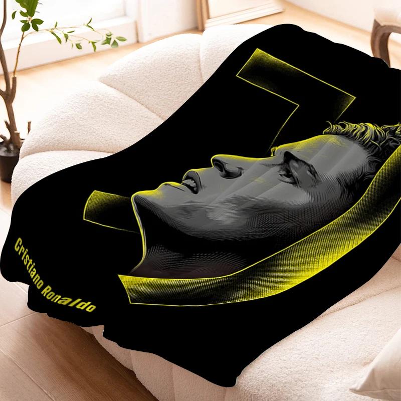 Sofa Blankets for Winter Cristiano Ronaldo Warm Knee Bed Fleece Custom Camping Fluffy Soft Blankets Microfiber Bedding King Size