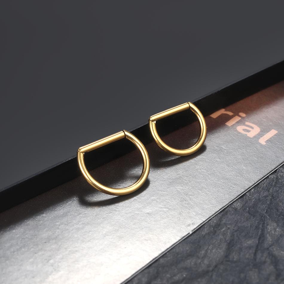 G23 Titanium Piercing D Shape Segment Ring Clicker Ear Cartilage Tragus Helix Lip Nose Hoop Half Ring Jewelry 16G 8/10/12/14mm