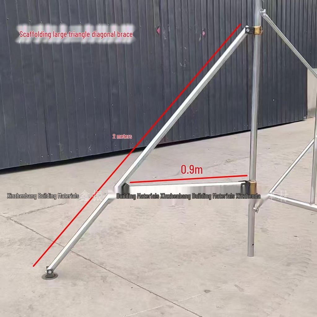 Diagonal Support Pole: Large Tripod Safety Leg for Mobile Scaffolding Stability.