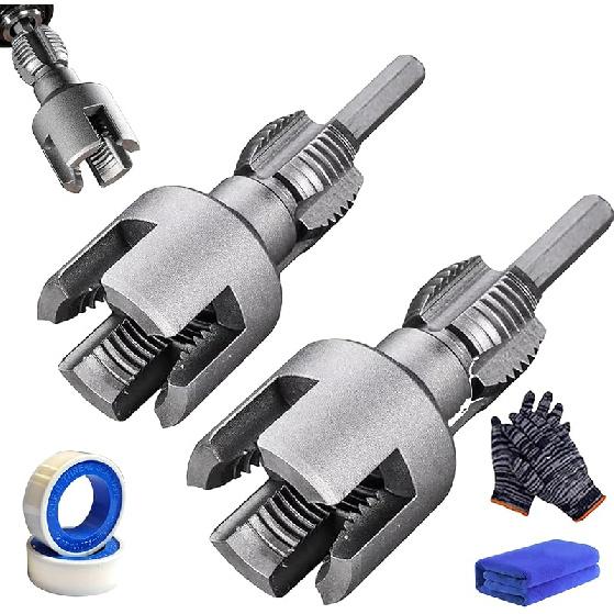 Integrated Internal & External Pipe Threading Tool, Electric Drill Compatible Pvc Pipe Thread Cutting Tool For Water Pipes, 1/2" (Dn15) 3/4" (Dn20)