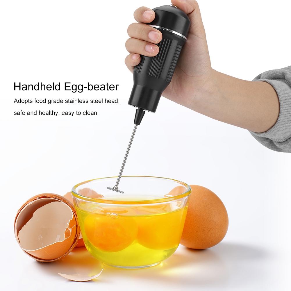 Svart Husholdnings Elektrisk Håndholdt Eggevisper Egg Breaker Visp Melkeskummer Matmikser