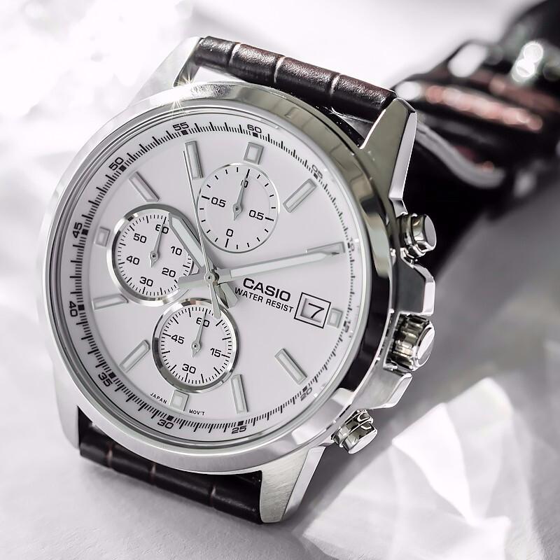 Casio Men DRESS 43mm White Watch MTH-5001L-7APF MTH-5001L-7APF