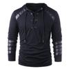 Fall And Winter Hooded Men's Leather Casual Personality Fashion Hoodie Patchwork Top Men Hooded Strap