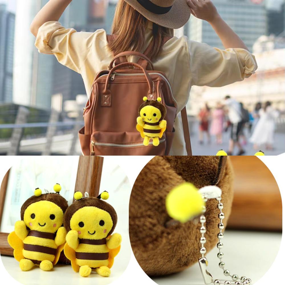 1/3/5PCS 12cm Bee Festival Plush Doll Animation Bee Festival Activity Decoration Gift Cute Plush Small Pendant Plush Bee Doll