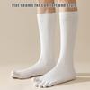 Men Toe Socks Long Cotton Simple Business Stockings Breathable 5 Finger Socks Calf For 4 Seasons