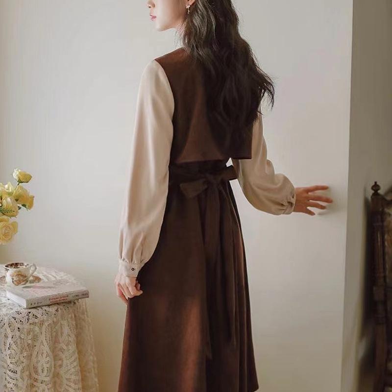 2024 Women's Autumn/Winter Waist-Hugging A-Line Polo Dress