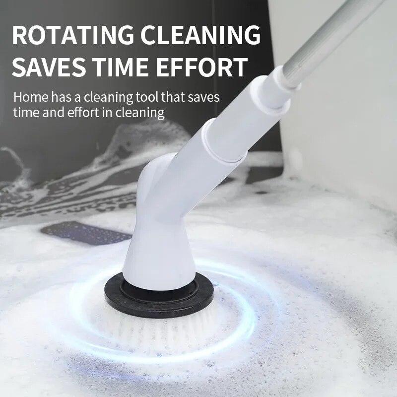 6 In 1 Electric Cleaning Brush Cordless Electric Spin Cleaning Scrubber Shower Cleaning Brush Kitchen Bathroom Cleaning Gadgets