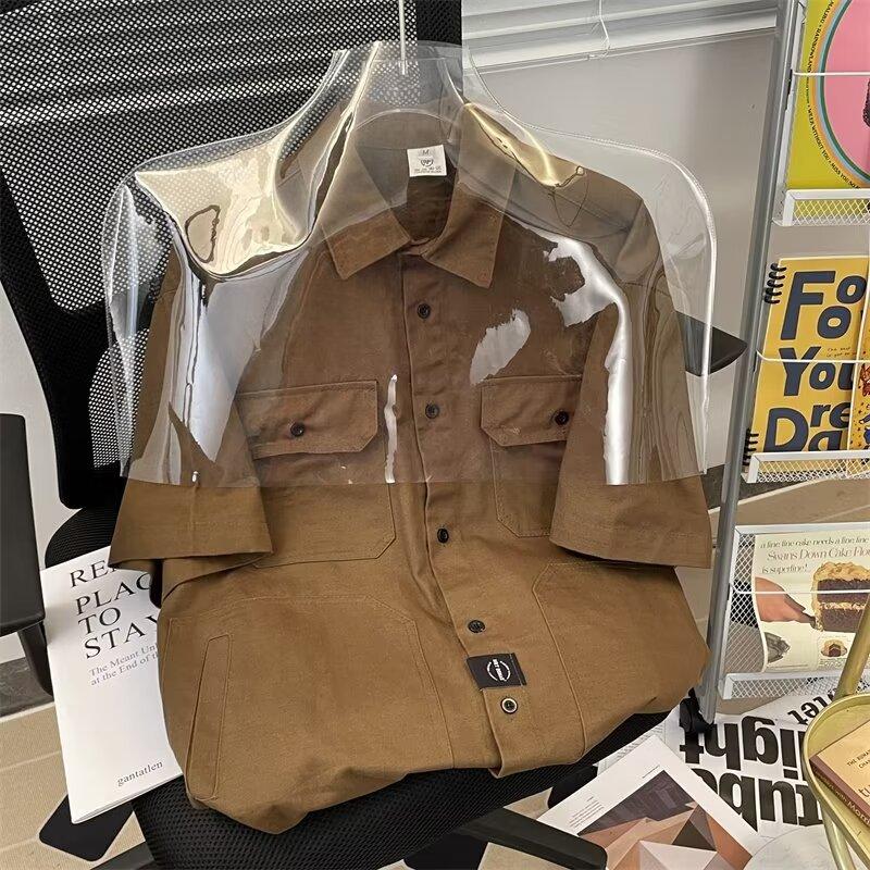 Retro Shirt Men'S Summer Outfit Hong Kong Style Student Loose And Niche Design Fun New Men'S Top For Outdoor Wear