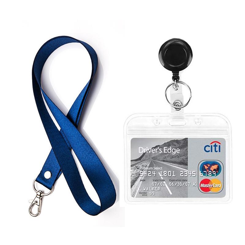 Name Card Holder Keychain Staff Accessories Badges Set Lanyard ID Card Holder Neck Strap Business Card Holde Key Holder Landyard