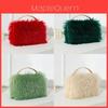 Plush Winter Womens Handheld Bag With Tassels And Lock Closure For Evening Outings