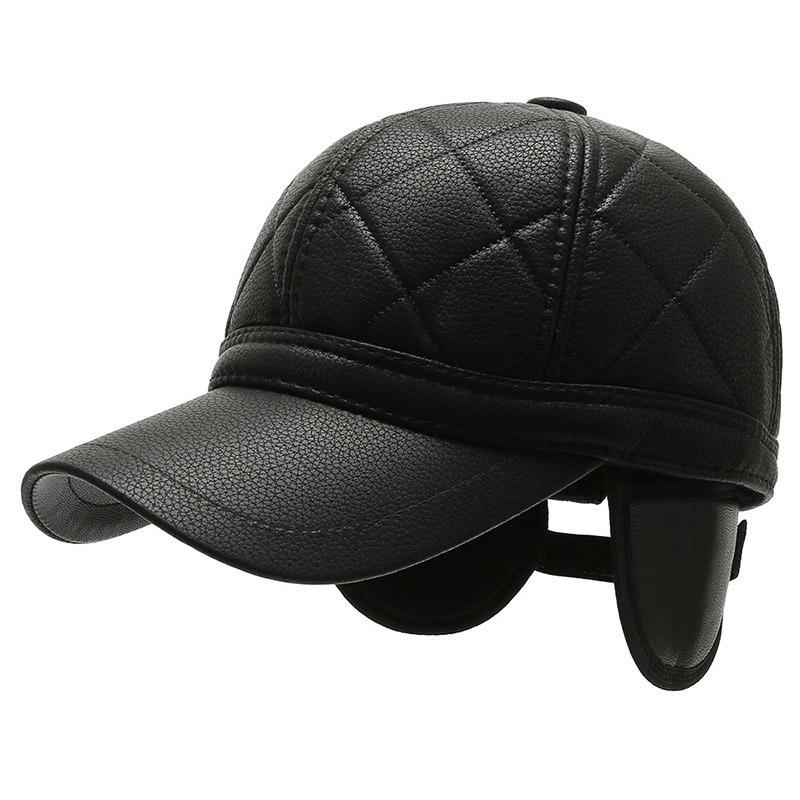 peaked cap autumn and winter thickened baseball cap warm men's fleece thickened old man hat ear protection hat tide