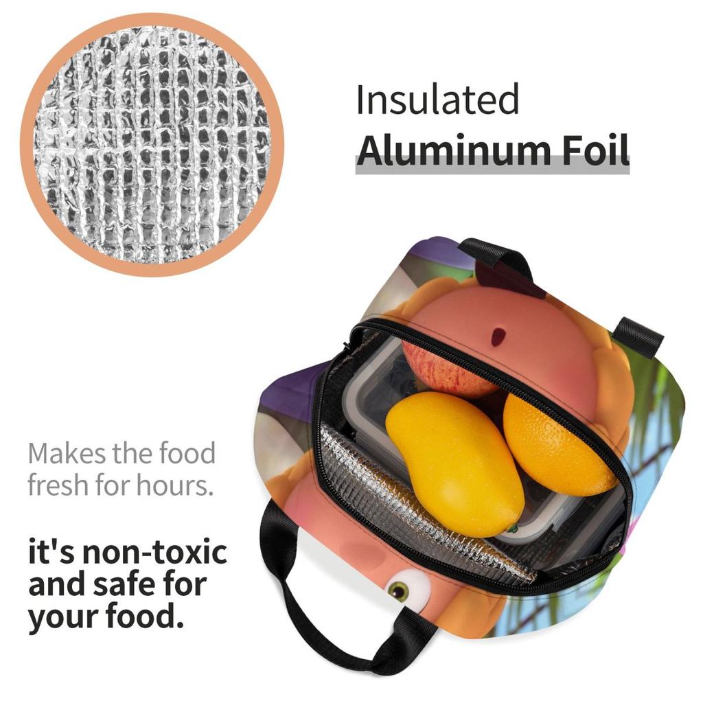 Biene Maja Mit Blumen Cartoon Isolierte Lunchtasche Lebensmitteltasche Tragbarer Kühler Thermische Lunchboxen Für Schule Büro
