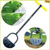 A34R Saw-Tooth Edger Lawn Tool, Half Moon Lawn Edger With T-Grip, Sidewalk Grass Long Handled Step Edger, 38Inch Black Yellow Du