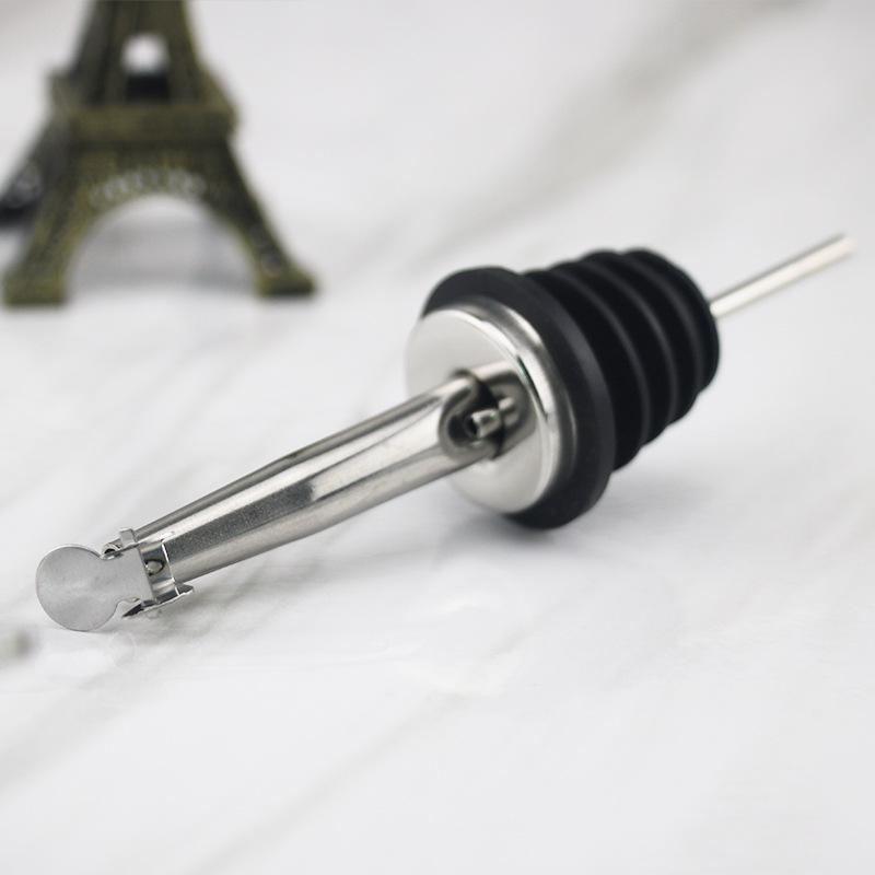 Stainless Steel Wine Pourer with Black Cap Barware