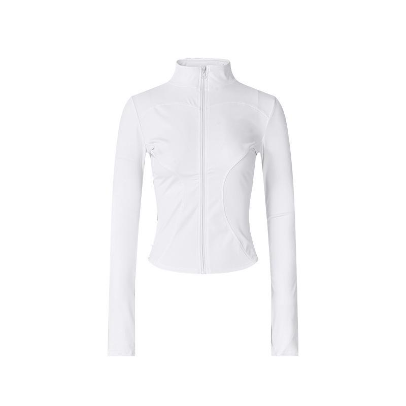 Women's Spring Yoga Jacket - Windproof Stand Collar, Slim Fit Zipper Cardigan for Running and Cycling.