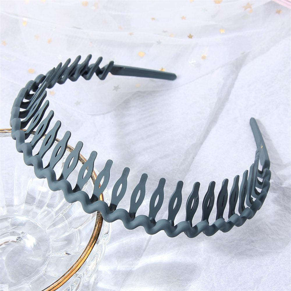 Simple Solid Color Wave Hair Comb Hairband Headband Hair Hoop Bezel with Teeth Hair Accessories for Women