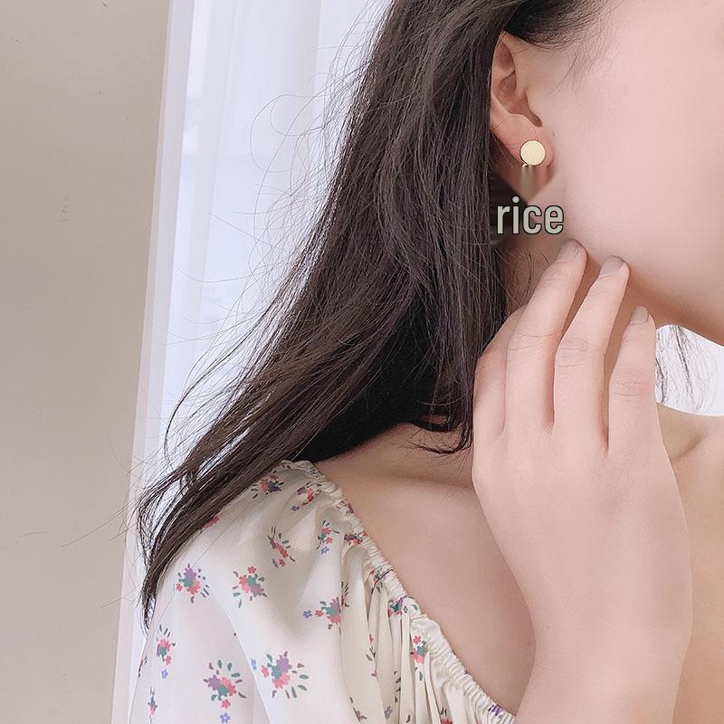S925 Silver Needle Avocado Green Daisy Earrings: Drip Oil Flower Studs & Dangle Ear Clips