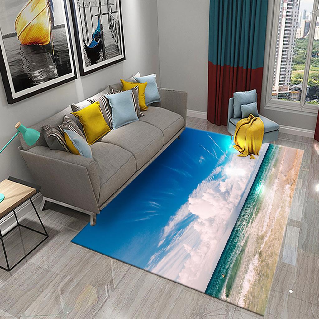 Bathroom Toilet Bedroom Kitchen Living Room Non-slip Floor Mat Sunset Ocean Beach Sky Landscape Rug