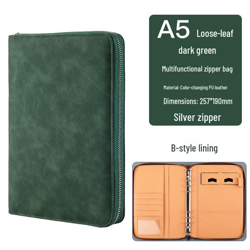 Custom Business Notebook with Zipper Bag - Multifunctional A6/B5 Notepad & Manager Folder