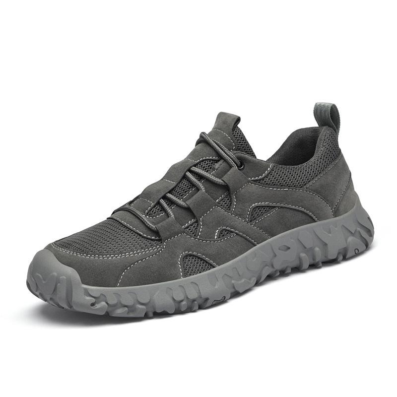 Men's Shoes 2025 Summer New Outdoor Breathable Mesh Non-slip Sports Shoes Low-top Travel Lace-up Hiking Casual Shoes