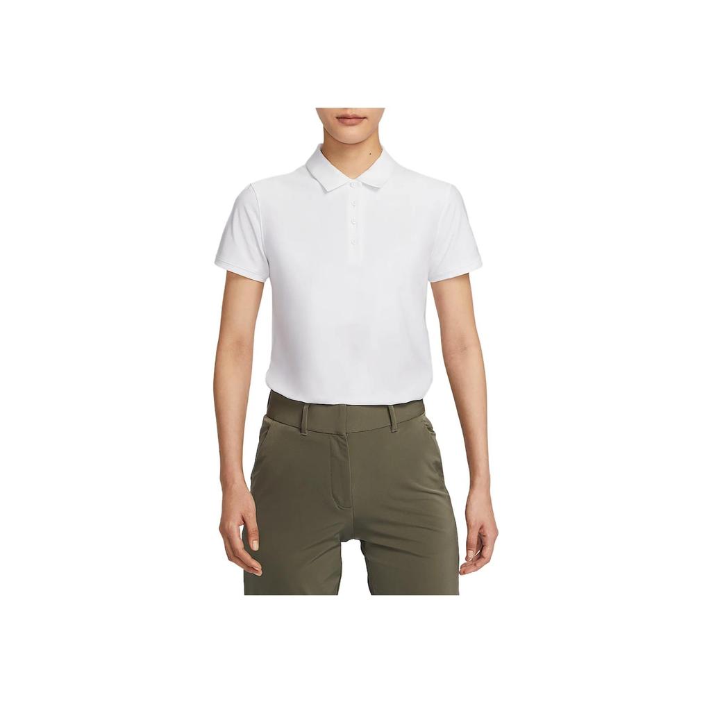 Nike Dri-Fit Comfortable Stylish Versatile Casual Golf Shirt Women Tops White FQ1575-100