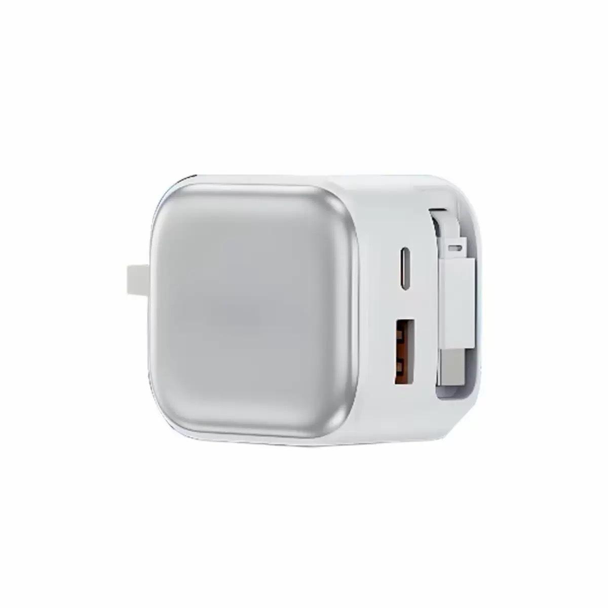 

Gallium Nitride Retractable Multi-Port A+C Fast Charger for Apple & Android 35W Single Retractable A+C GaN Fast Charger фіолетовий