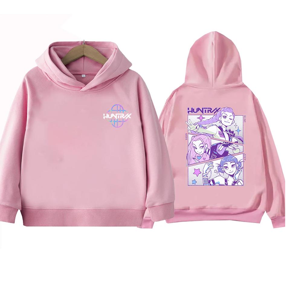 KPop Demon Hunter Rumi Derpy Cartoon Girls Boy Hooded Sweatshirt Warm Children's Korean Wave Fashion Casual Tops Casual Clothing