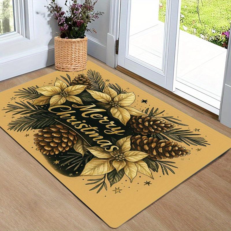

1 шт. Кухонные коврики против усталости, Водонепроницаемый нескользящий толстый амортизирующий кухонный коврик с принтом сосновой шишки Christma, Сверхпрочный комфортный коврик для стояния для кухни 40*60cm