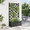 Vidaxl Planter with Trellis, Black, Solid Fir Wood