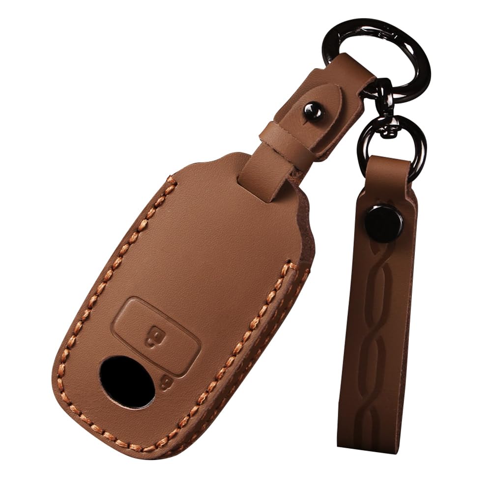 

ZANEKO Roomy Key Compatible with Toyota Daihatsu New and Smart Key Genuine Leather Key Holder Case, Raize, Rocky, Taft, Tanto, Custom, Case, (Brown)