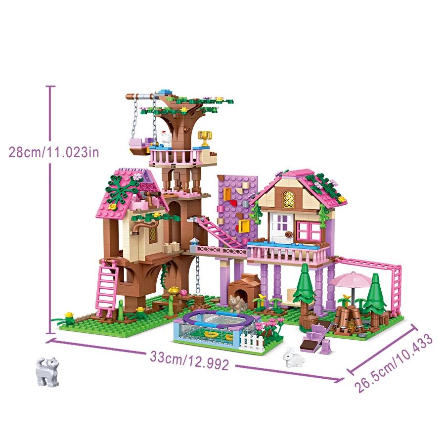 Non-Toxic Creative Dream Friendship Tree House Building Blocks Forest View Diy Tabletop Decorations Birthday Halloween Christmas Gifts