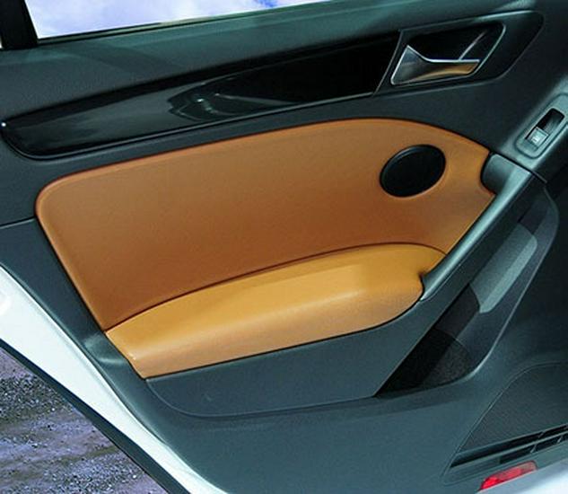 Volkswagen Golf 6 Door Panel Leather Wrap - Armrest Cover for Interior Renovation.